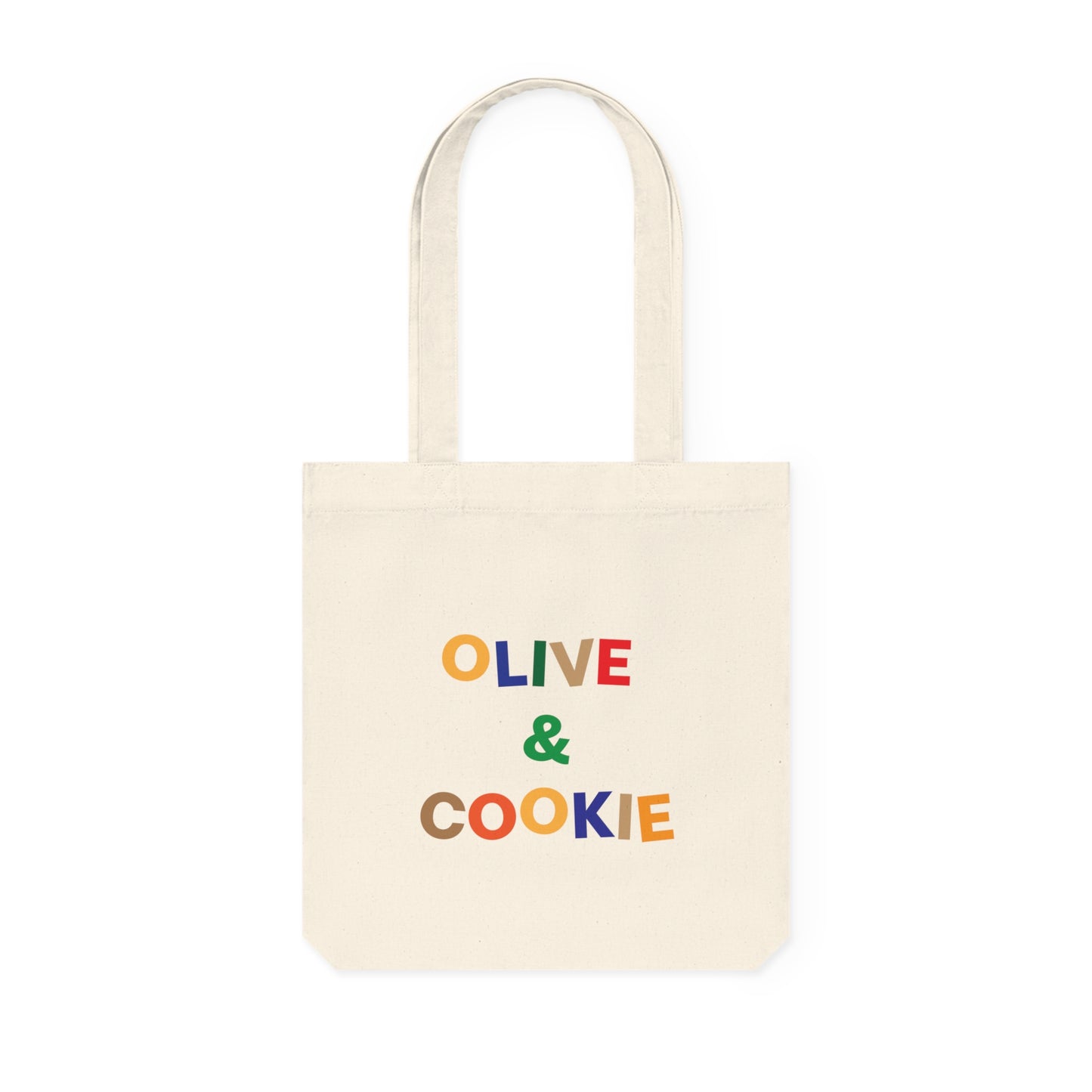 Olive & Cookie Woven Tote Bag - Fun & Eco-Friendly Shopping Tote